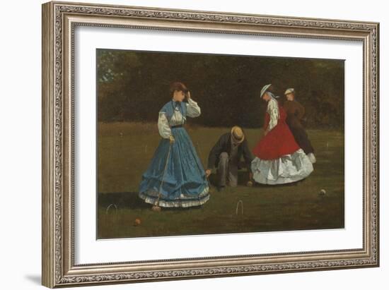 Croquet Scene, 1866-Winslow Homer-Framed Giclee Print