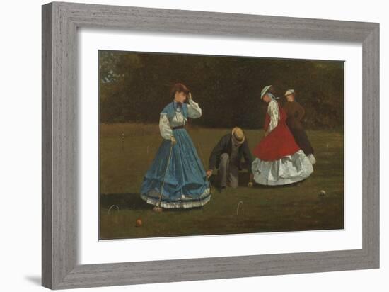 Croquet Scene, 1866-Winslow Homer-Framed Giclee Print