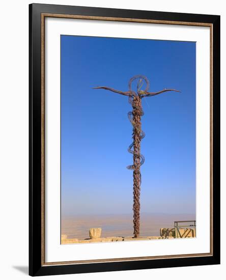 Cross at Moses Memorial Church, Mt Nebo, Overlooking Jordan Valley and Jericho Oasis, Amman, Jordan-Keren Su-Framed Photographic Print