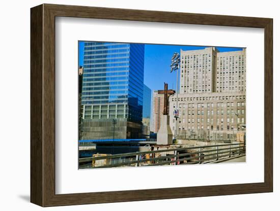 Cross at World Trade Towers Memorial Site for September 11, 2001, New York City, NY-null-Framed Photographic Print