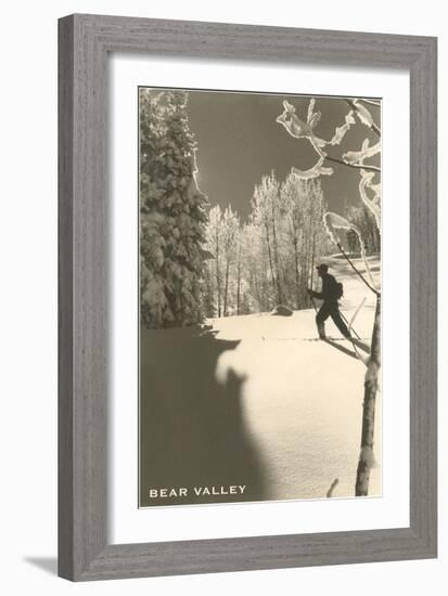 Cross Country Skier, Bear Valley-null-Framed Art Print