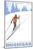 Cross Country Skier, North Muskegon, Michigan-Lantern Press-Mounted Art Print