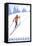 Cross Country Skier, North Muskegon, Michigan-Lantern Press-Framed Stretched Canvas