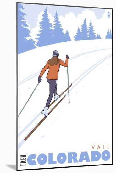 Cross Country Skier, Vail, Colorado-Lantern Press-Mounted Art Print