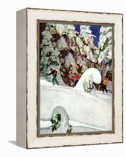 "Cross Country Skiers," February 2, 1946-Mead Schaeffer-Framed Premier Image Canvas
