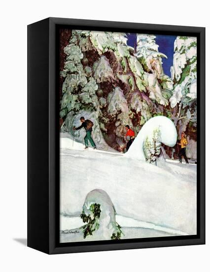 "Cross Country Skiers," February 2, 1946-Mead Schaeffer-Framed Premier Image Canvas