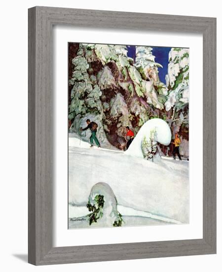 "Cross Country Skiers," February 2, 1946-Mead Schaeffer-Framed Giclee Print