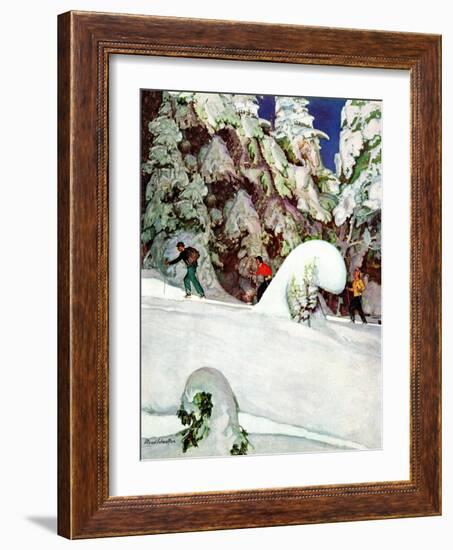 "Cross Country Skiers," February 2, 1946-Mead Schaeffer-Framed Giclee Print
