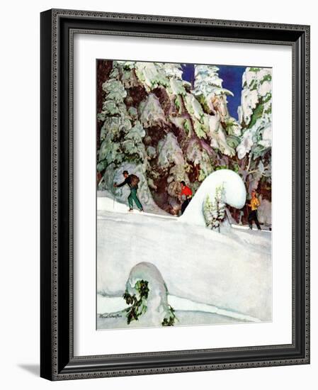 "Cross Country Skiers," February 2, 1946-Mead Schaeffer-Framed Giclee Print