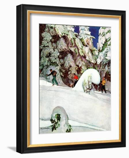 "Cross Country Skiers," February 2, 1946-Mead Schaeffer-Framed Giclee Print