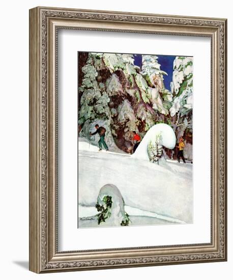 "Cross Country Skiers," February 2, 1946-Mead Schaeffer-Framed Giclee Print