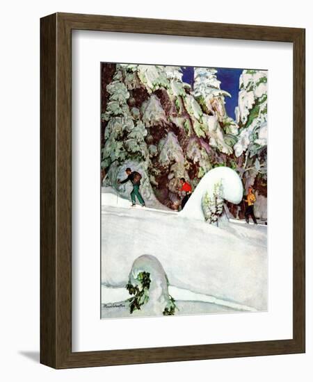 "Cross Country Skiers," February 2, 1946-Mead Schaeffer-Framed Giclee Print