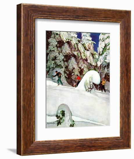 "Cross Country Skiers," February 2, 1946-Mead Schaeffer-Framed Giclee Print