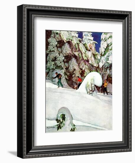 "Cross Country Skiers," February 2, 1946-Mead Schaeffer-Framed Giclee Print