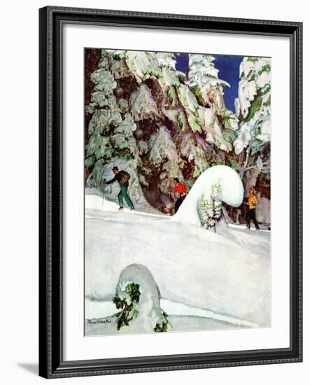 "Cross Country Skiers," February 2, 1946-Mead Schaeffer-Framed Giclee Print