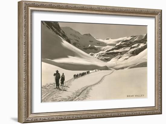 Cross Country Skiers in Bear Valley-null-Framed Art Print