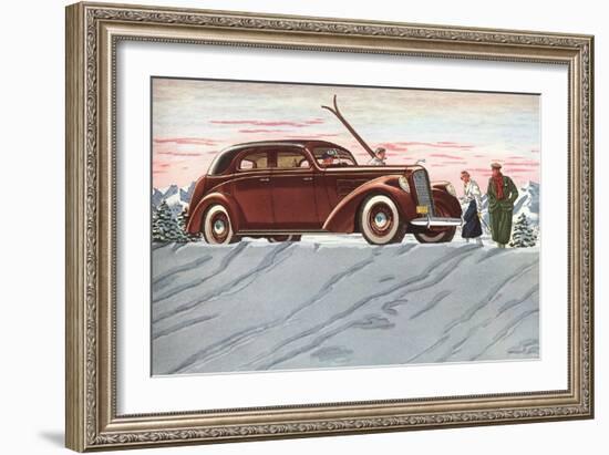 Cross-Country Skiing in the Forties-null-Framed Art Print