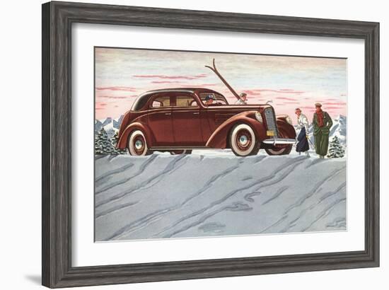 Cross-Country Skiing in the Forties-null-Framed Art Print