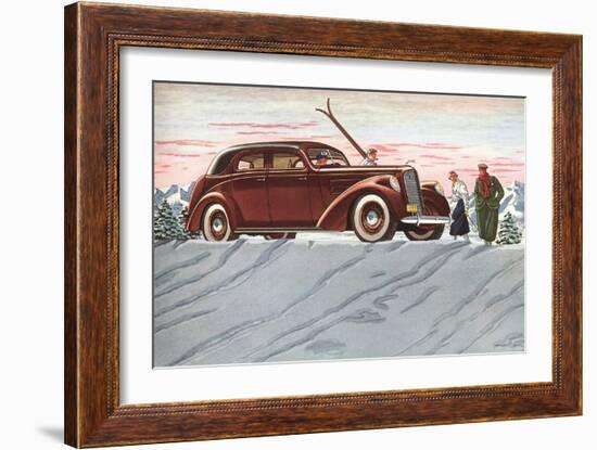 Cross-Country Skiing in the Forties-null-Framed Art Print