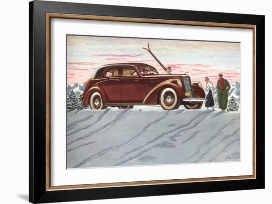 Cross-Country Skiing in the Forties-null-Framed Art Print