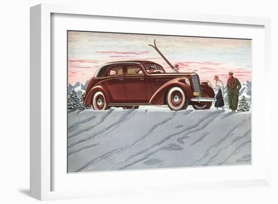 Cross-Country Skiing in the Forties-null-Framed Art Print