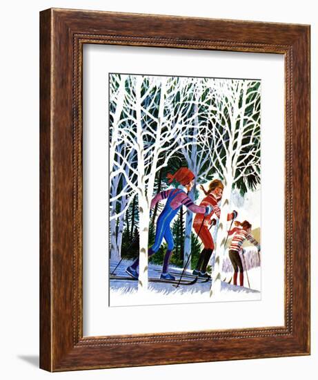 Cross-Country Skiing - Jack & Jill-Beth and Joe Krush-Framed Premium Giclee Print