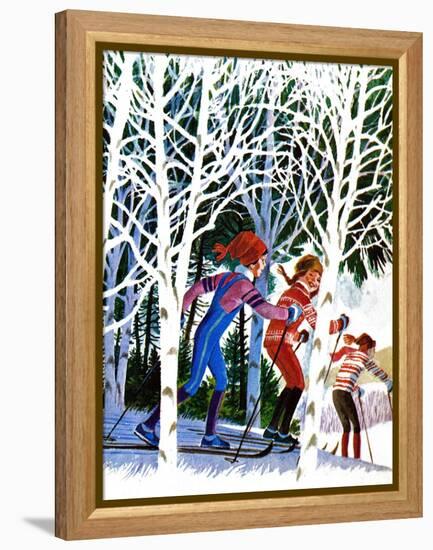 Cross-Country Skiing - Jack & Jill-Beth and Joe Krush-Framed Premier Image Canvas