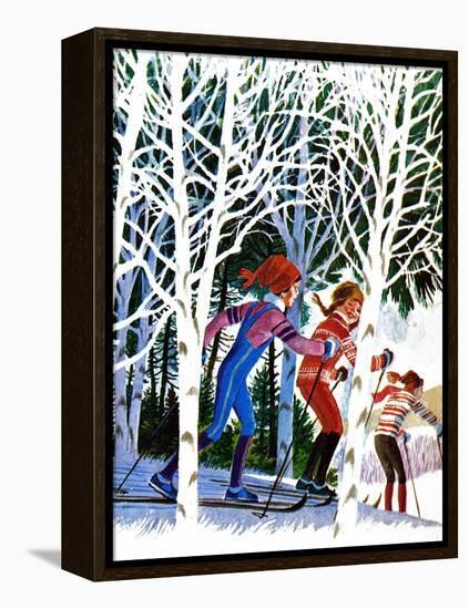 Cross-Country Skiing - Jack & Jill-Beth and Joe Krush-Framed Premier Image Canvas