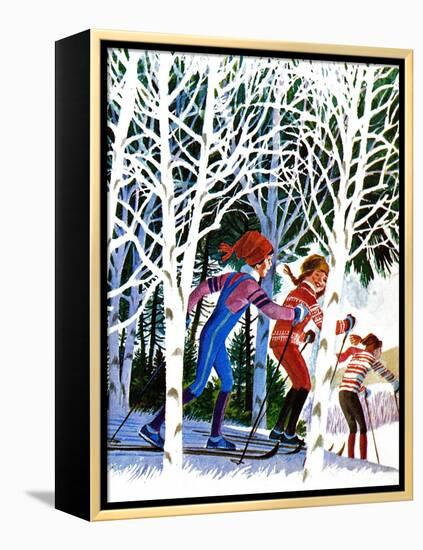 Cross-Country Skiing - Jack & Jill-Beth and Joe Krush-Framed Premier Image Canvas