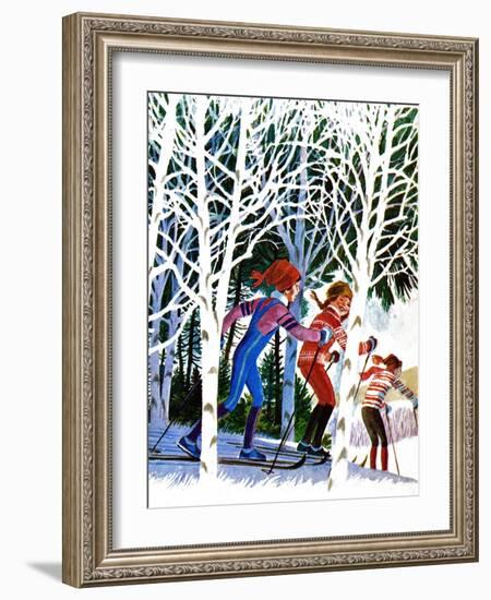 Cross-Country Skiing - Jack & Jill-Beth and Joe Krush-Framed Giclee Print