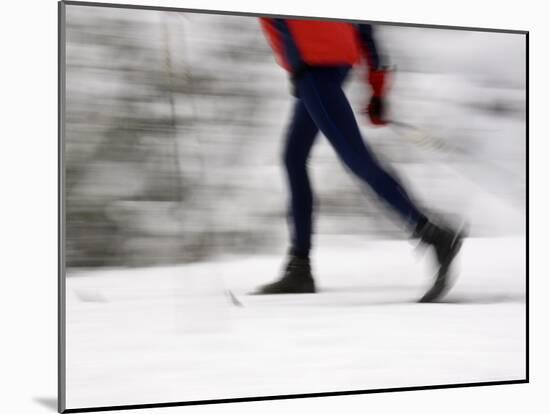 Cross Country Skiing on Spray River Trail, Banff, Alberta-Michele Westmorland-Mounted Photographic Print