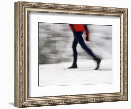 Cross Country Skiing on Spray River Trail, Banff, Alberta-Michele Westmorland-Framed Photographic Print