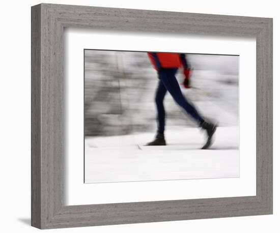 Cross Country Skiing on Spray River Trail, Banff, Alberta-Michele Westmorland-Framed Photographic Print