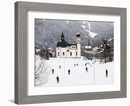 Cross Country Skiing, Seefeld Ski Resort, the Tyrol, Austria, Europe-Christian Kober-Framed Photographic Print