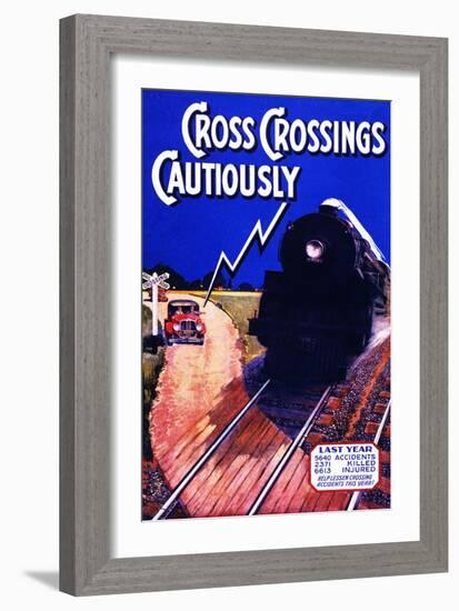 Cross Crossing Cautiously-null-Framed Giclee Print
