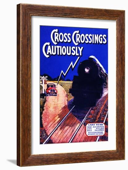 Cross Crossing Cautiously-null-Framed Giclee Print