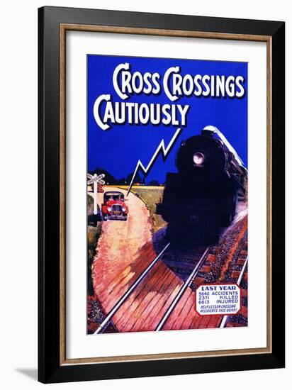 Cross Crossing Cautiously-null-Framed Giclee Print