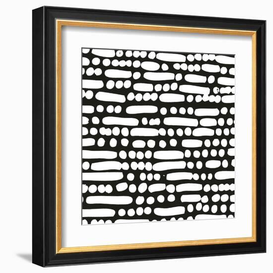 Cross Current Square Up III BW-Cheryl Warrick-Framed Art Print