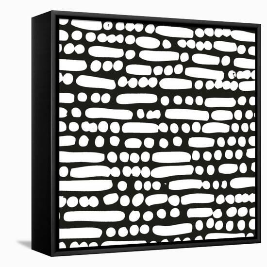 Cross Current Square Up III BW-Cheryl Warrick-Framed Stretched Canvas