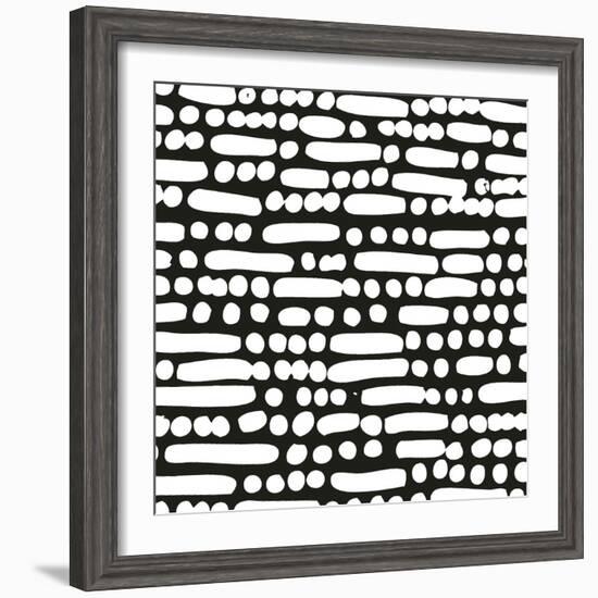 Cross Current Square Up III BW-Cheryl Warrick-Framed Art Print