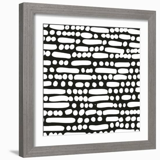 Cross Current Square Up III BW-Cheryl Warrick-Framed Art Print