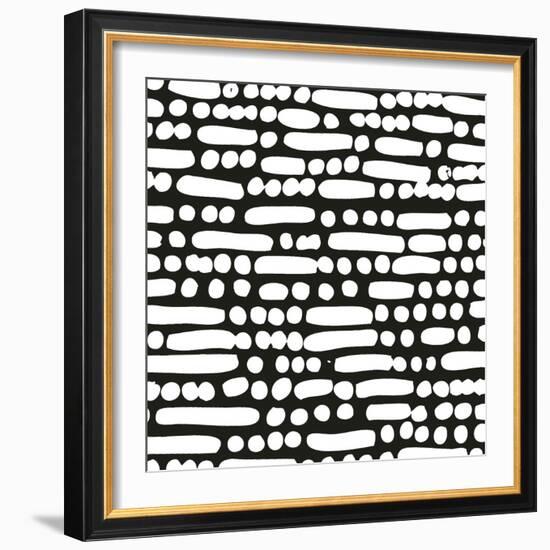 Cross Current Square Up III BW-Cheryl Warrick-Framed Art Print