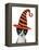 Cross Eyed Kitten Wearing A Halloween Witch Hat-Hannamariah-Framed Premier Image Canvas