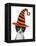 Cross Eyed Kitten Wearing A Halloween Witch Hat-Hannamariah-Framed Premier Image Canvas