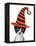 Cross Eyed Kitten Wearing A Halloween Witch Hat-Hannamariah-Framed Premier Image Canvas