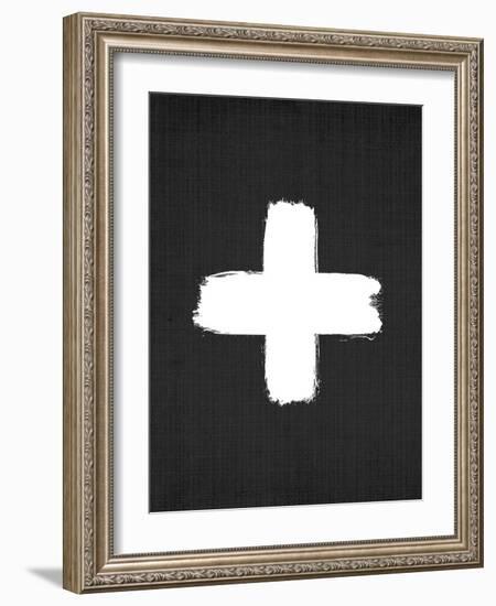 Cross On Black-LILA X LOLA-Framed Art Print