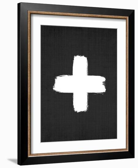 Cross On Black-LILA X LOLA-Framed Art Print