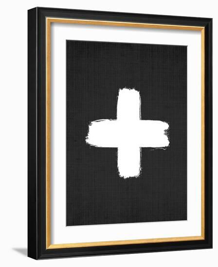 Cross On Black-LILA X LOLA-Framed Art Print