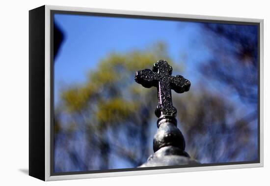 Cross on Fence SoHo NYC-null-Framed Stretched Canvas