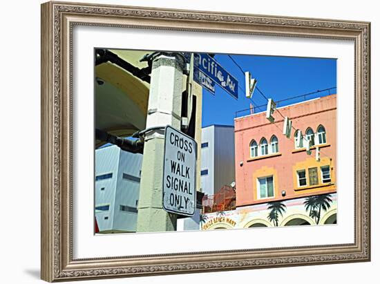 Cross on Walk Signal Only-Steve Ash-Framed Photographic Print